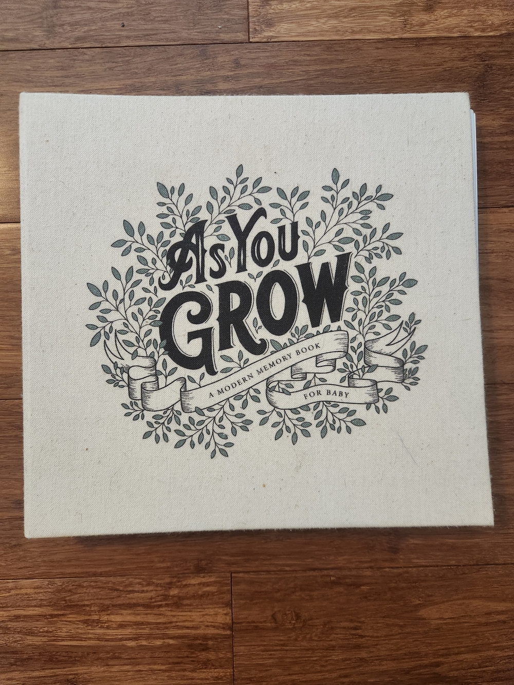 "As You Grow" Baby Memory Book, Canvas Cover, Keepsake Milestones Maternity Gift